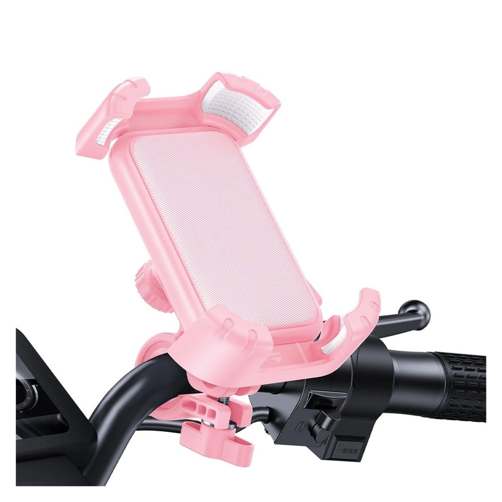 Handyhalterung Motorrad Motorrad-Telefonhalter 360°-Ansicht Universeller -Telefonhalter Für 4,7-7,2-Zoll-Mobiltelefonständer Stoßfester Halterungsclip Handyhalter Fahrrad(S2 Pink)