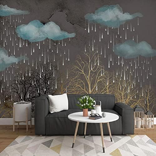 XLMING Vintage Nostalgie Hand Gemalt Wald Himmel Scenery 3D Tapete Home Dekoration Wohnzimmer Sofa Schlafzimmer Tv Hintergrund Wand-430cm×300cm