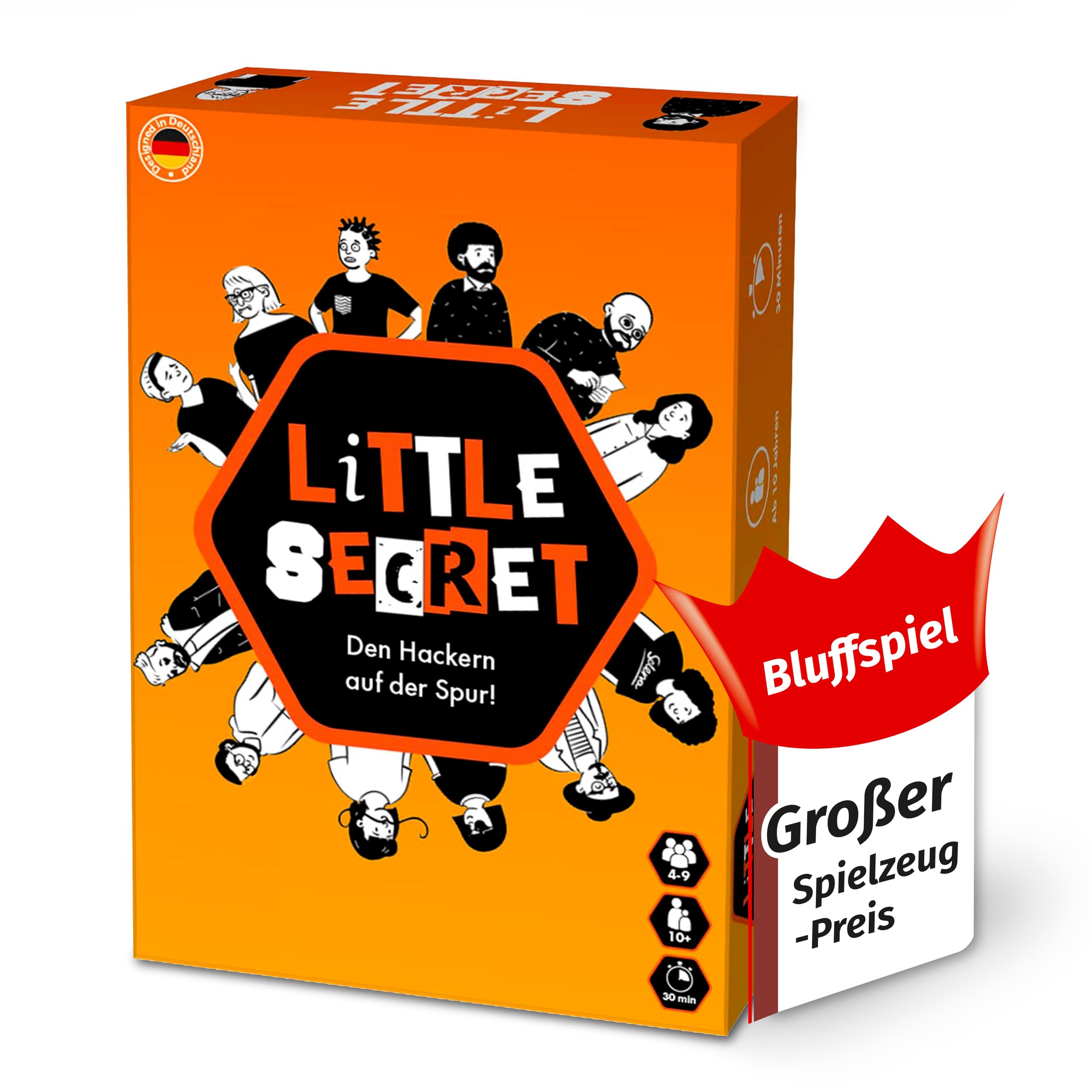 LITTLE SECRET - Den Hackern auf der Spur - Spielzeugpreis 2022 - Bluff, Kreativität, Wortspiele und Verdächtigungen! Familien Gesellschaftsspiel, Spiele für Erwachsene, Kartenspiel, Familienspiel