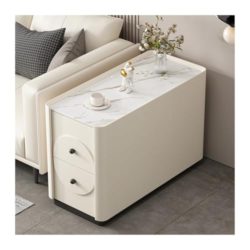 FUHAI-666 Sofa Sideboard Moderner Lagerschrank Schiefer + Massivholz Beistelltisch Wohnzimmer Home Kreativer Ecktisch(80x30x55cm,B)