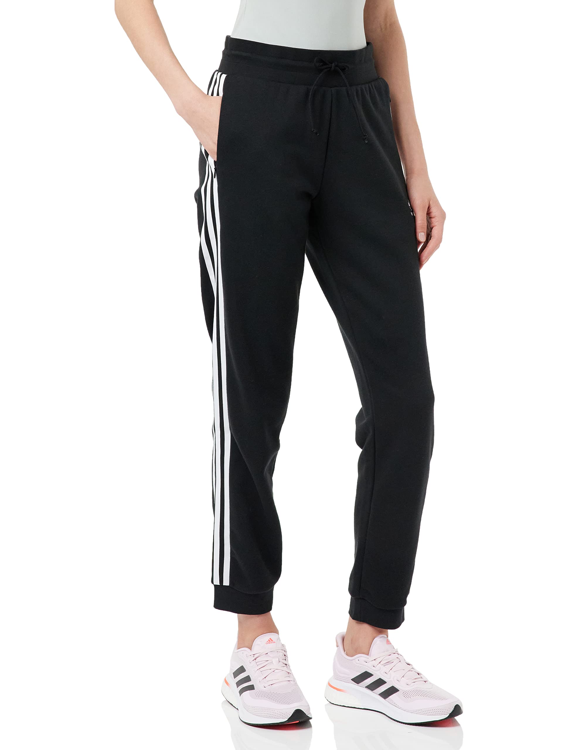 Adidas Damen Slim Cuffed Jogginghose, Schwarz, D 36