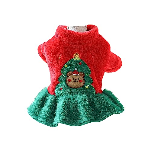 LYBZLJ Hunderock Kleid Für Große Hunde Bärenmuster Mantel Hundebekleidung Pullover Welpen Pyjama Kleid Weihnachtlicher Themenrock