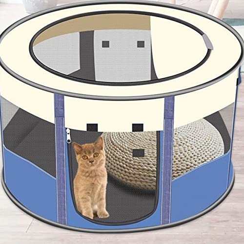 Kleines und mittelgroßes Katzen- und Hundezaun-Produktionsraum-Haustierzelt, geeignet für Wohnzimmer, Balkon, Innenhof (Blue 72 * 40CM)