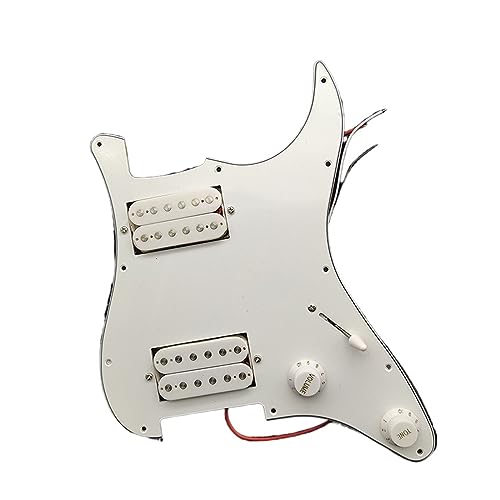 Loaded Prewired E-Gitarre Schlagbrett Pickup HH Pick Pickups E-Gitarre Teile Ersatz 3-lagig (Color : White)