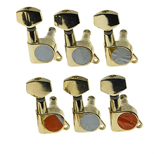 Gold 6 Inline-Gitarren-Tuner Gitarren-Stimmschlüssel Pegs Mechaniken Für E-Gitarren-Teile Stimmgeräte Ersatzteile für gitarren