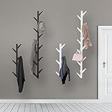 WEII Garderobe Massivholz Wand Hängende Dekoration Wohnzimmer Schlafzimmer Aufhänger Handtuch Rack, Weiß, 98 * 22 * 7cm