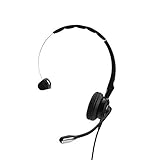 Jabra Q711362 Biz 2400 II QD On-Ear Mono Headset mit Schnelltrennkupplung -,Leichtgewichtiger Noise Cancelling Cancelling Kabel-Kopfhörer mit HD Voice und weichem Kopfpolster für Tischtelefone, Schwarz/Silber