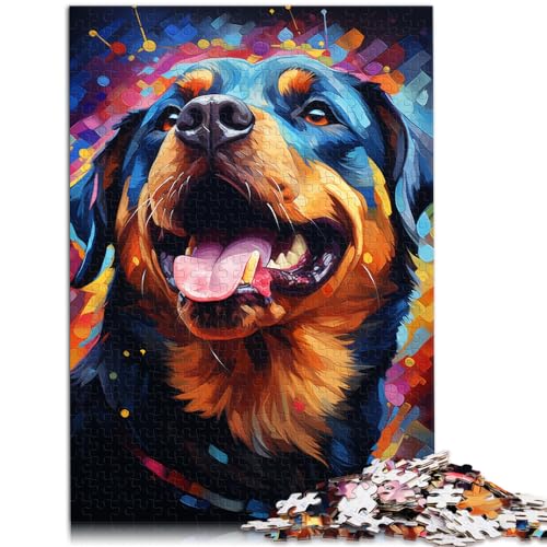 Puzzle, buntes psychedelisches Rottweiler-Puzzle, 1000 Teile für Erwachsene, Holzpuzzle, Geburtstagsgeschenk, Geschenke für oder, Wandkunst, 1000 Teile (50 x 75 cm)