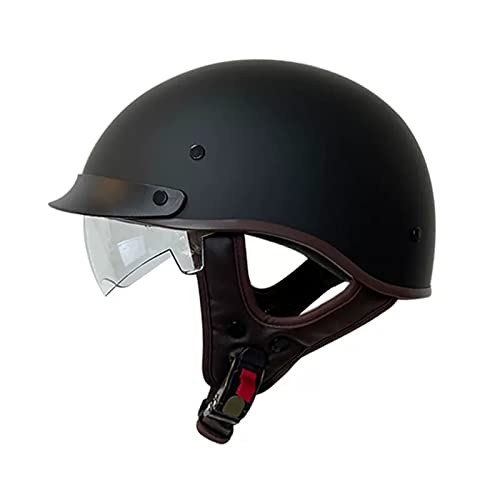 Streetstyle Motorrad Jethelme, Motorradhelm Mit Herunterklappbarem Transparentem Visier, Halbhelme DOT/ECE-Zulassung, Motorrad Offener Helm Herren Damen, Motorrad Open Face Helme ( Color : F , Size :