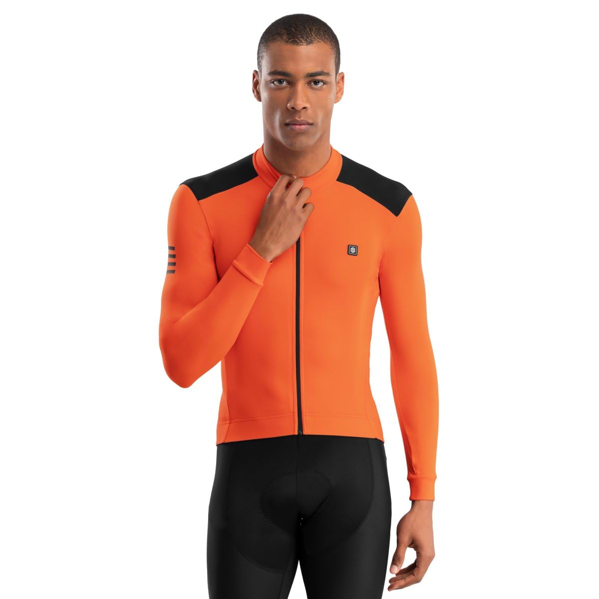 SIROKO - Langärmeliges Thermo-Radtrikot M4 Oregon - M - Leuchtendes Orange/Schwarz