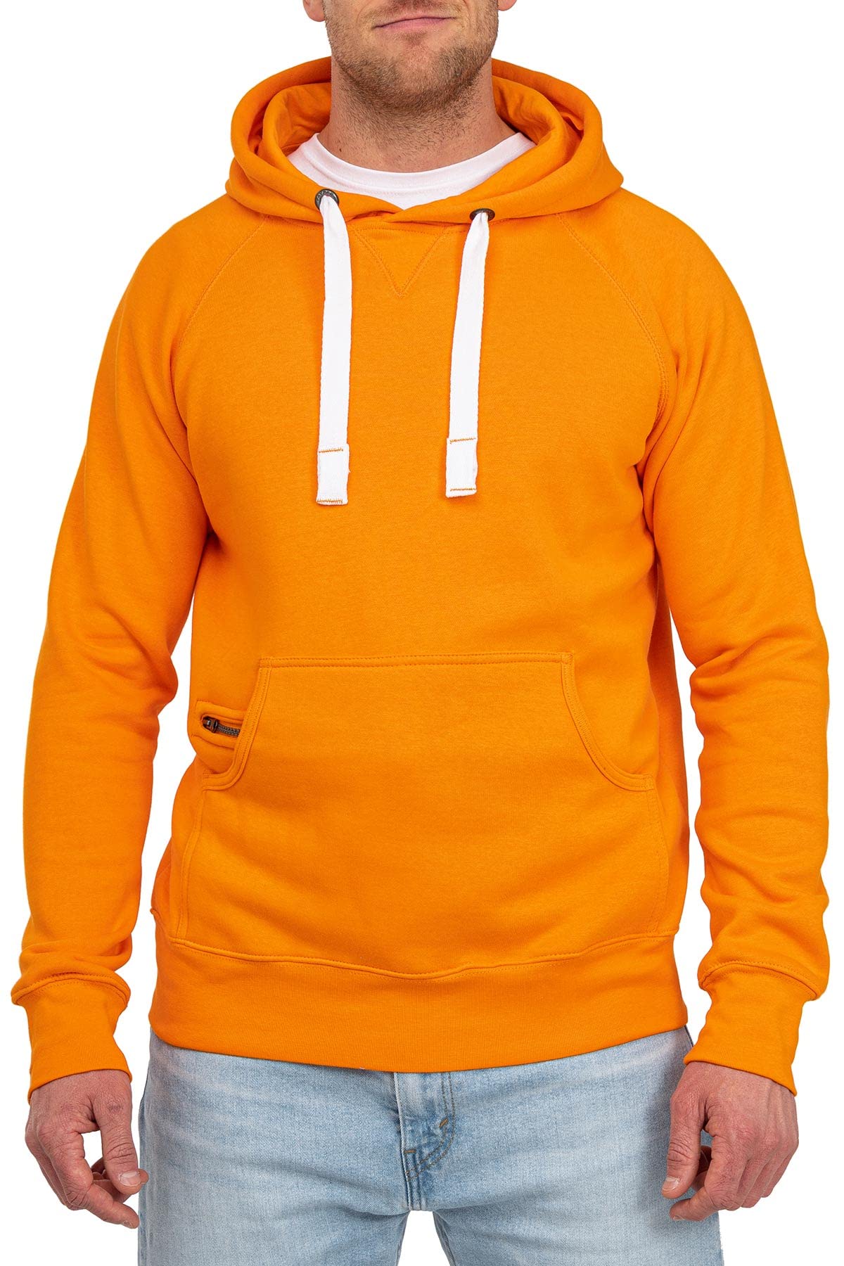 Happy Clothing Herren Pullover mit Kapuze Hoodie Pulli Kapuzenpullover, Größe:XXL, Farbe:Orange