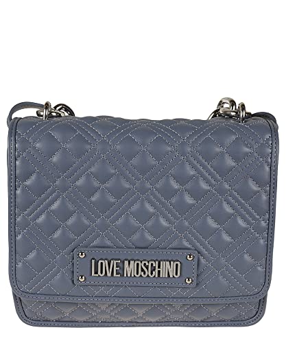 Love Moschino Damen Borsa Chunky Chain Quilting Denim Umhngetasche, Denimblau