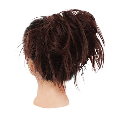 Bun Haarteile Dutt mit elastischem Band, synthetischer Chignon, sofortiges Haarteil, unordentliche Dutt-Haarteile, Haarverlängerung for Frauen, zerzauste Hochsteckfrisur, lockiges, gewelltes Scrunchie