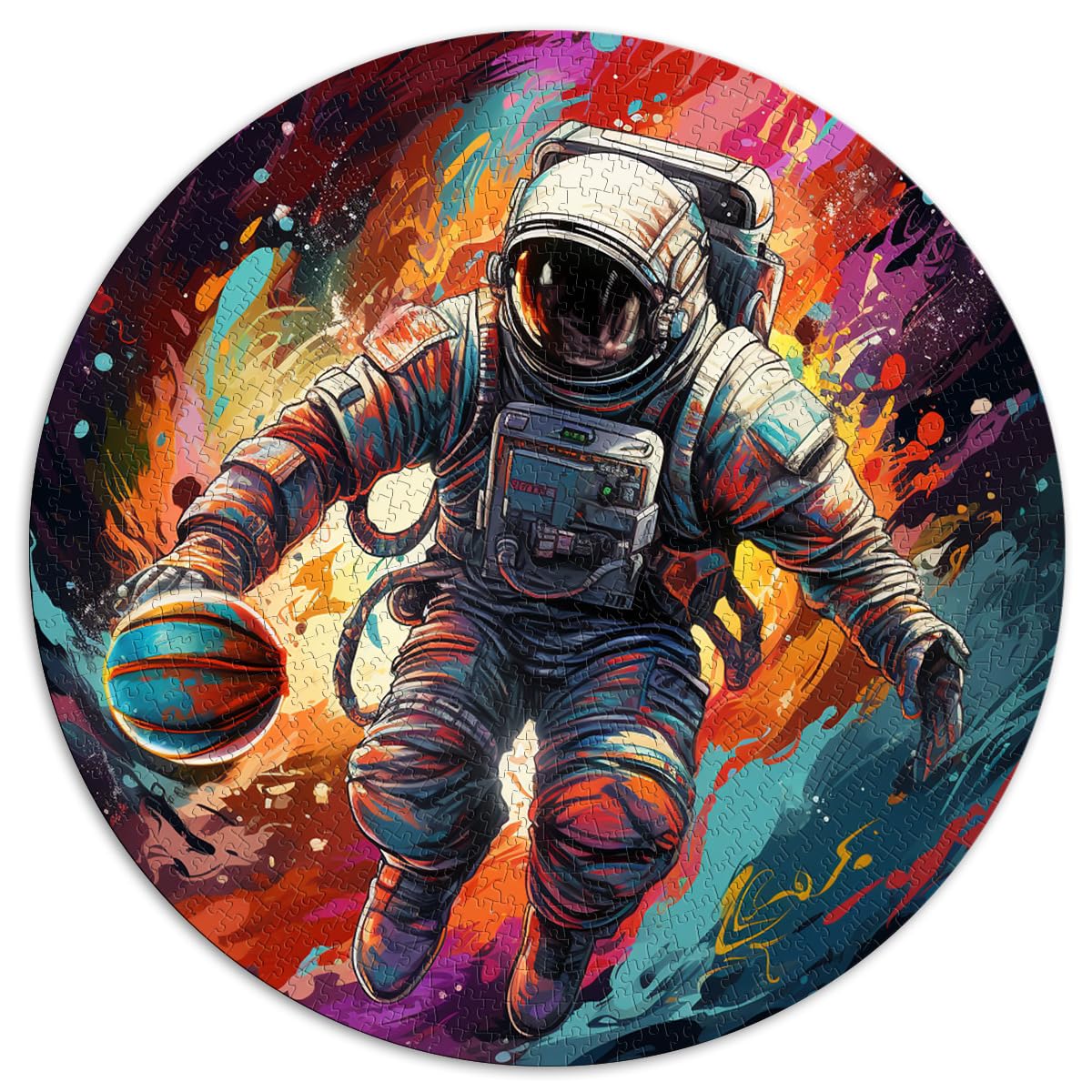 Puzzles Lernspiele Astronauten-Basketball 1000-teiliges Puzzlespiel 67,5 x 67,5 cm Lernpuzzle Familienspiel für und für und Geschenkidee