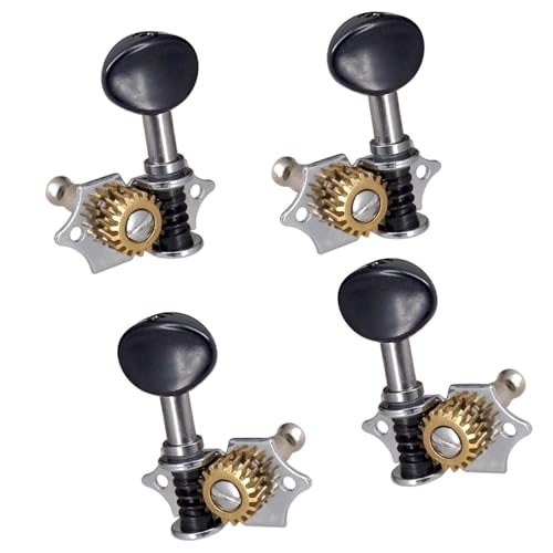 Strings Tuning Pegs Mechaniken Für Gitarre 2R2L Metall-Ukulele-Gitarre, offene Stimmwirbel für 4-saitige Gitarrenkopfplatte