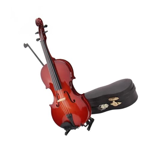 Ornamente für Musikinstrumente Dekorative Ornamente Modelldekoration Mit Unterstützung Miniatur-Musikinstrumente Mini-Violine Aus Holz (Size : 8cm)