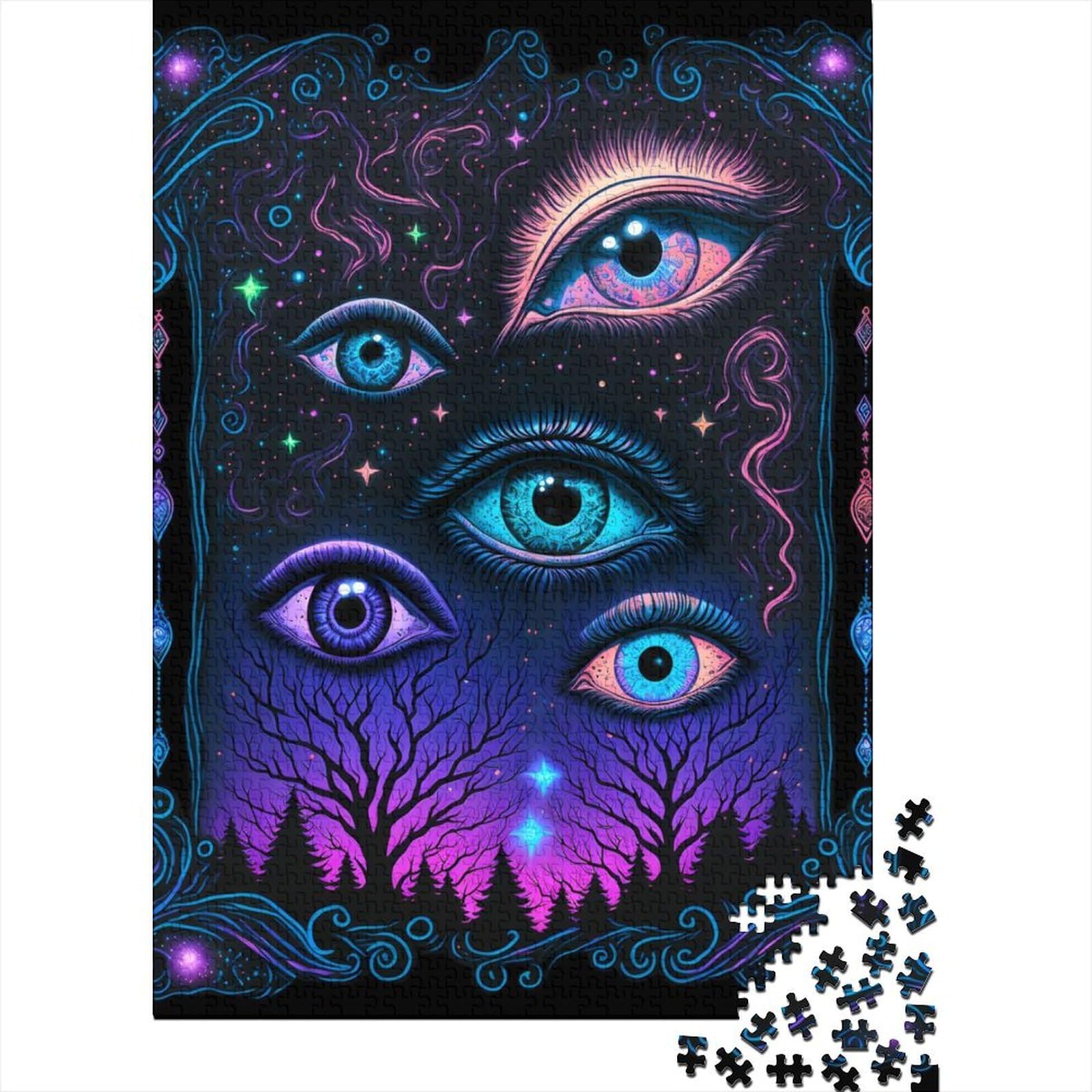 Esoteric Vision Puzzle 1000 Teile Puzzle für Erwachsene und Jugendliche Holzpuzzle für Jugendliche Nachhaltiges Puzzle für Erwachsene 75x50cm