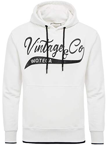 WOTEGA Herren Hoodie WT Star - Kapuzenpullover Weiß - Winter Pulli - Sweater Für Männer - Sweatshirt, Weiß (Bright White 110601), L