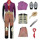 AYYOHON Hector Kostüm Herren Hector Rivera Cosplay Outfits Weste Skelett Hemd Hose Handschuhe Set Halloween Karneval Anzug 2XL