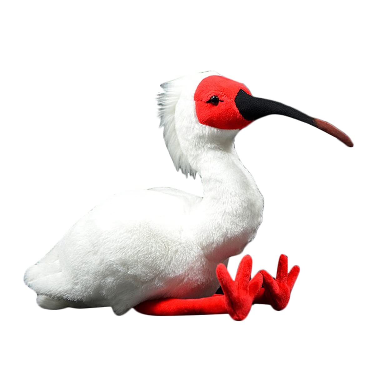 DANAIM Ibis Mit Haube, Plüschtier, 25,4 cm, Roter Ibis Mit Haube, Stofftier, Niedliche Plüschpuppe, Geschenk for Kinder, Geburtstag, Weihnachten