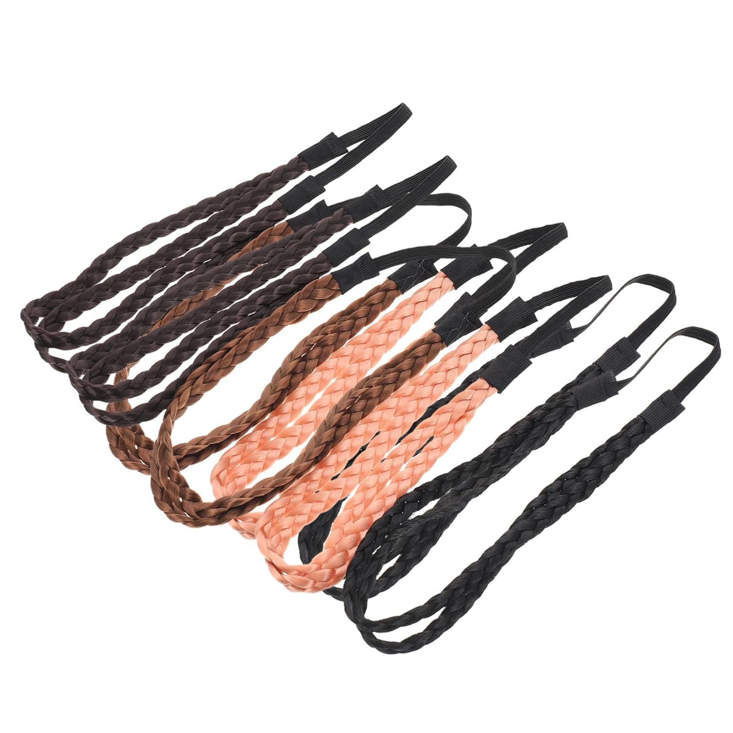 8 Stück Zopf-Stirnband, geflochtene Stirnbänder for Damen, Haargeflecht, Haargummis for Damen, elastische Haarbänder, Zopf-Perücke, geflochtenes Stirnband for Damen, Miss Fake Braid Popularity Fiber/1