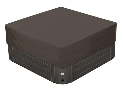 BaCover Outdoor Whirlpool-Abdeckung, 210D Oxford Garten Wasserdicht Staubdicht UV-geschützt Poolabdeckung Quadrat Spa Abdeckung,Kaffee,239x239x50cm