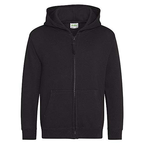 Just Hoods - Kinder Sweatjacke mit Kapuze/Jet Black, 12/13 (XL)