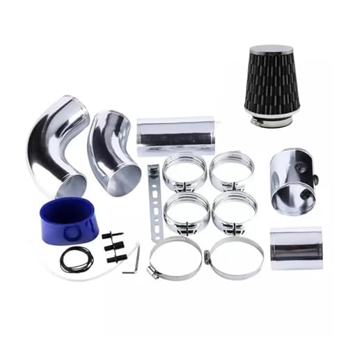 Induktion Schlauch Kit Universalfilter, 76 MM Kaltluftfilter-Ansaugrohrkombination, Leistungsinduktion, Auto-Ansaugrohrschlauch-Umbausatz Auto Luftansaug(Carbon Pattern)