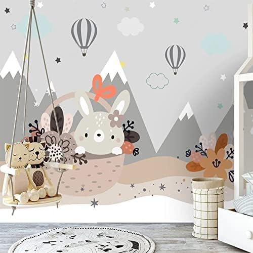 XLMING Handbemaltes Cartoon-Kaninchen-Kinderzimmer 3D Tapete Home Dekoration Wohnzimmer Sofa Schlafzimmer Tv Hintergrund Wand-430cm×300cm