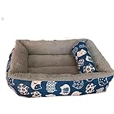 UKJIAHAO Katzenbett,Katzenkorb Weiches Haustierbett, Katzenbett, Hundebett, Haustiermatratze mit Kissen, Winter, warm, bequem, Schlafmatte for Katzen, Hunde, Katzenmatte, Katzenhaus(Blue,XL-70x45)