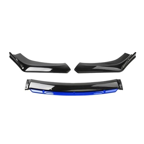 Splitter 4 STÜCKE Auto Frontstoßstange Unterlippe Body Kit Spoiler Canard Splitter Diffusor Frontstoßstange Abdeckung Lippe Frontspoiler Flügel Universal Frontlippe(Black with Blue)