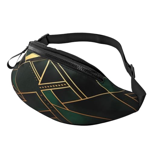 Gürteltasche mit schottischem Schottenkaro, leichte Gürteltasche für Reisen und den täglichen Gebrauch, Blau und Grün, Schwarz und Gold, geometrisch, Einheitsgröße