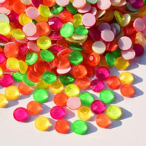 Bulk Flatback Strasssteine, Kristall Hotfix, 1440 stücke Glitter Neon Hot Fix Strass Strass Diamant DIY Nähzubehör Kristalle Diamantes(Orange Yellow,SS6s)