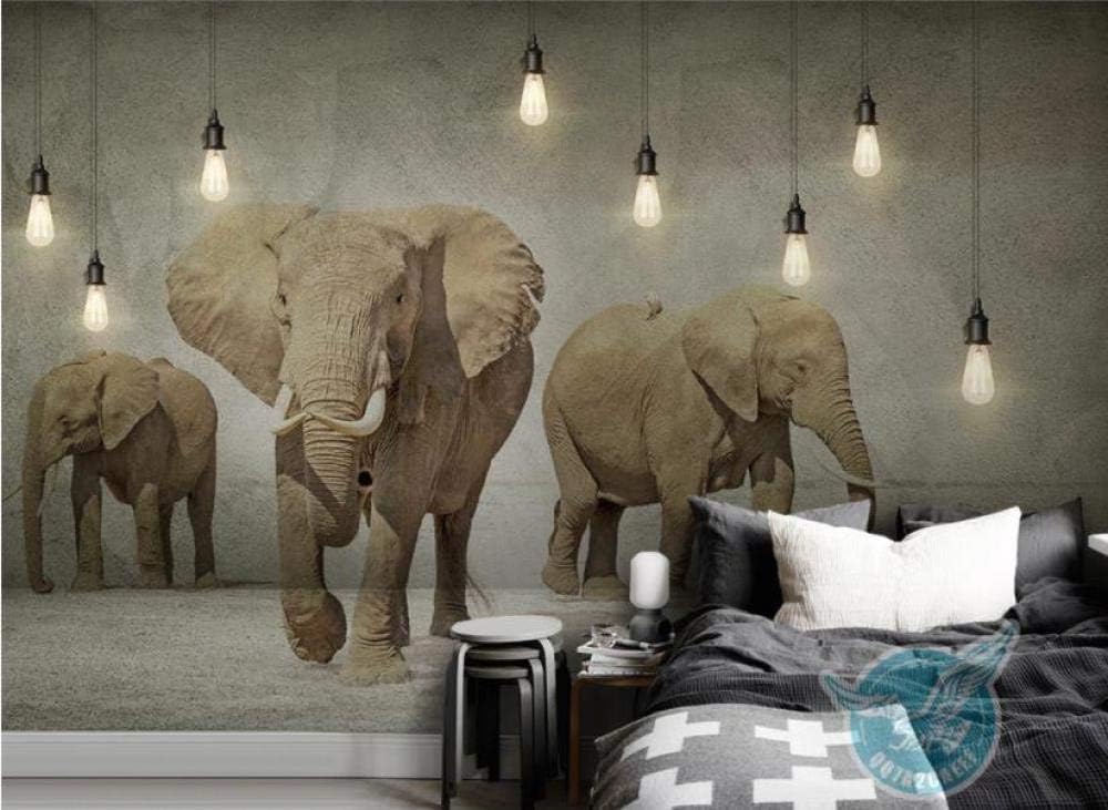 Tierischer Elefant 3D Tapete Poster Restaurant Schlafzimmer Wohnzimmer Sofa TV Dekorative Wand-350cm×256cm