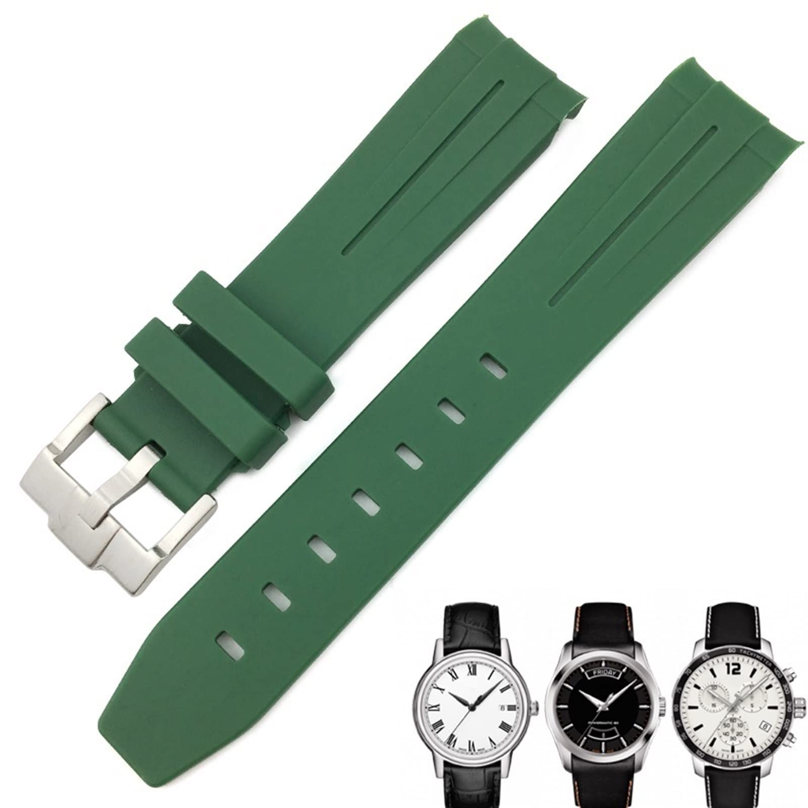 NEYENS Gummi-Uhrenarmband für Tissot 1853 Lelocle PRC200 Rolex Submariner Hamilton Omega wasserdichtes Uhrenarmband, 19 mm / 20 mm, 20 mm, Achat