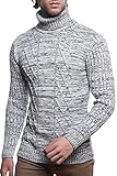 Karl's people Herren Strickpullover in verschieden Farben Rollkragenpullover 7489- Gr. M, Grey