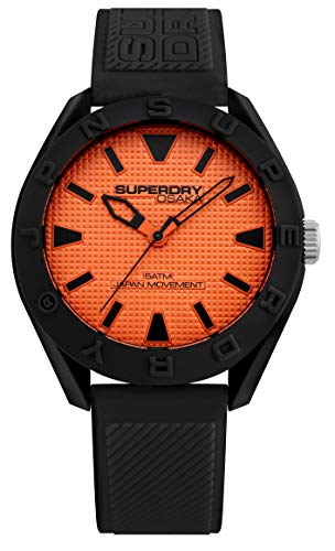 Superdry Herren Analog Quarz Uhr mit Silikon Armband SYG243BO