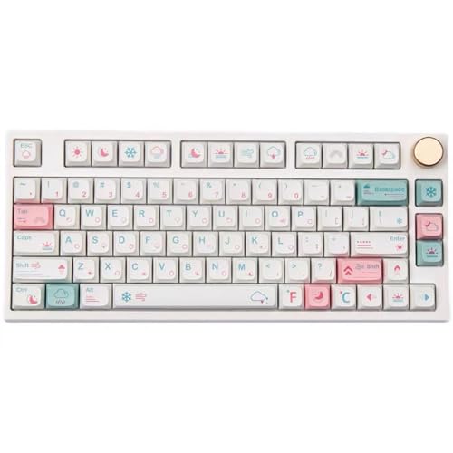 132 Tastenkappen XDA-Profil, Wetterthema-Tastenkappen, PBT-Farbstoffsublimation, mechanische Tastatur-Tastenkappe, XDA-Profil-Tastenkappe