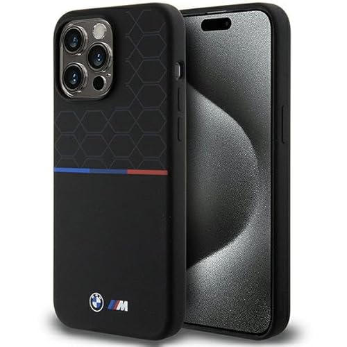 CG Mobile BMW BMHMP15X22SMPK Hülle für iPhone 15 Pro Max 6.7" Schwarz hardcase M Silicone Pattern