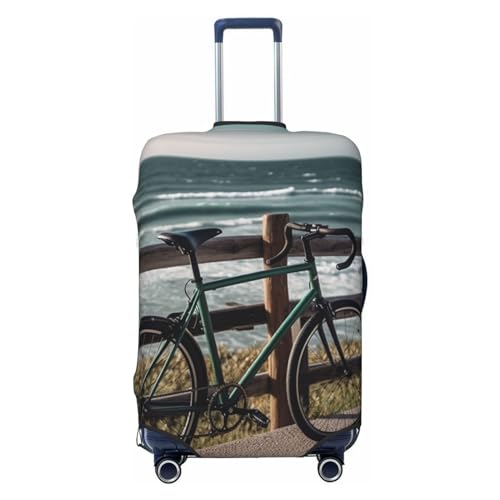 CSGJMYGS Reisegepäckabdeckung, elastisch, waschbar, modisch, kratzfest, Gepäckabdeckung, Fahrrad, zum Anlehnen auf Zaun, Koffer-Schutz, passend für 45,7 - 81,3 cm Gepäck, Schwarz , XL