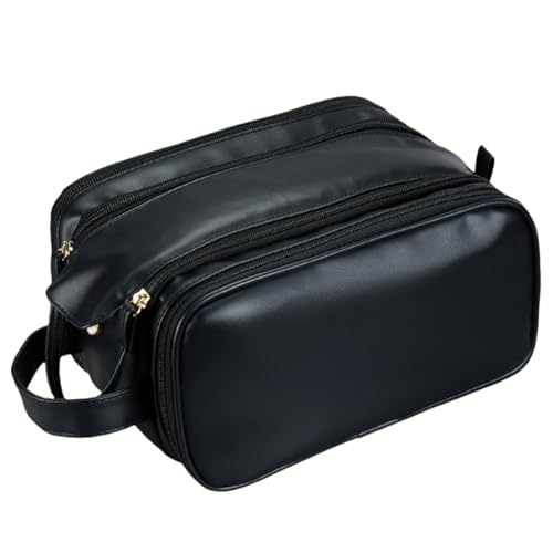 Elegante Reise-Kosmetiktasche mit großem Fassungsvermögen, stilvolle Make-up-Tasche aus PU-Leder für Damen und Mädchen