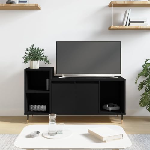 Möbelstück TV-Schrank schwarz 100x35x55cm Holzwerkstoff