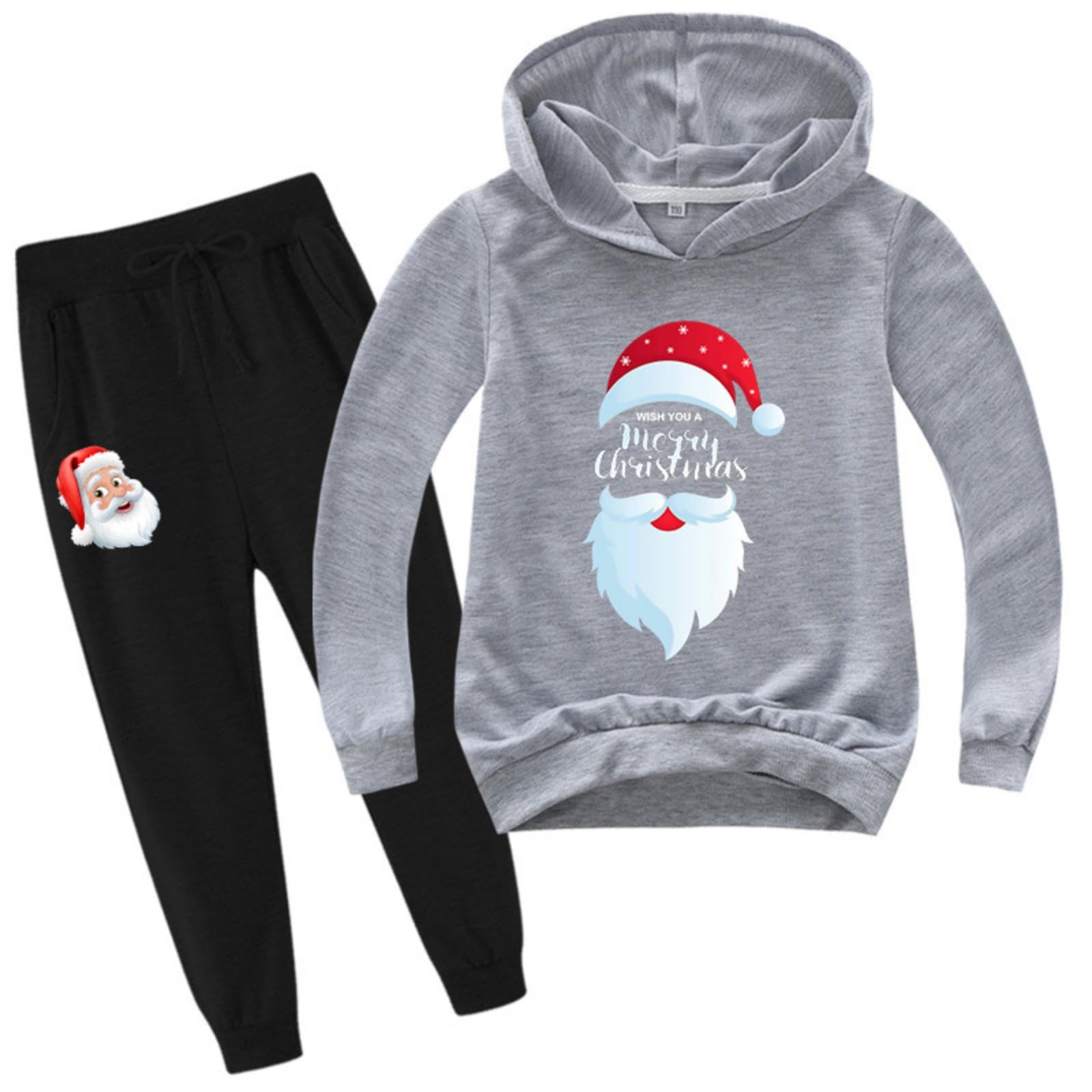 Christmas Cartoon Kinder Pullover Sweatshirt Anzug Unisex Trainingsanzug Sets Hoodie und Jogginghose Anzug für Kinder (Weihnachten8,130)