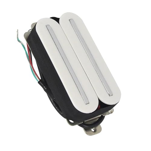 Gitarren-Tonabnehmer Humbucker-Tonabnehmer Für E-Gitarre, Keramik, 4 Drähte, Gitarrenzubehör, Schwarz/Weiß (Color : White)