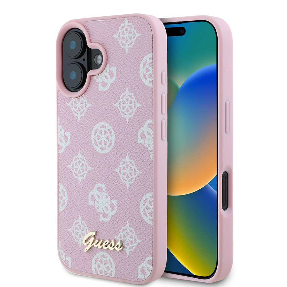 CG Mobile Guess GUHMP16SPGPYSP Hülle für iPhone 16 6.1" Rosa hardcase Peony Script