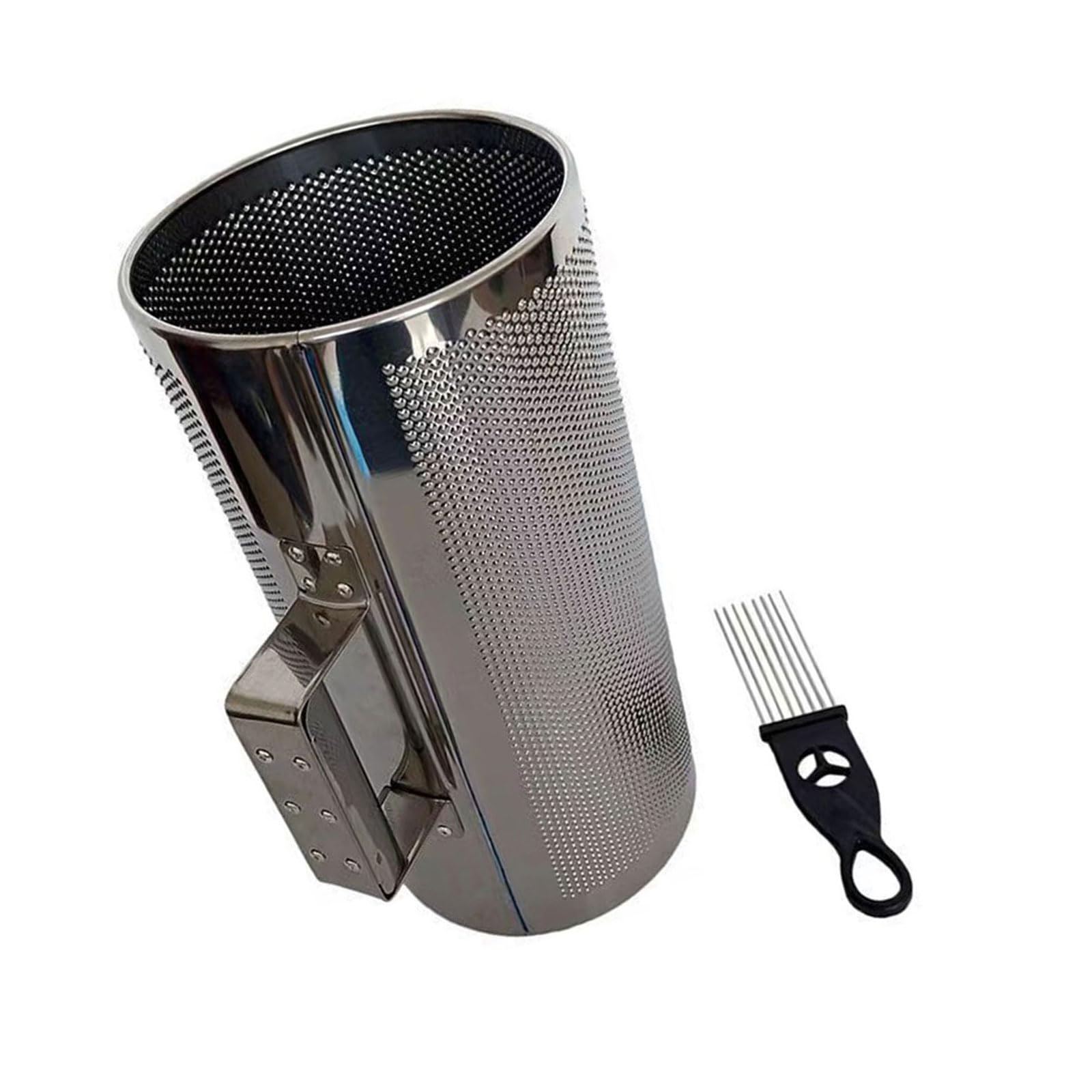 Guiro Shaker aus Metall, Guiro Shaker mit Schaber, Musikinstrument, runder Zylinder, lateinamerikanische Percussions-Instrumente