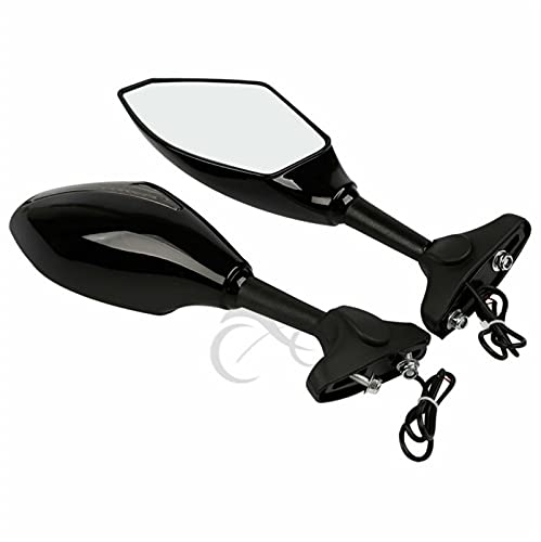 Skdvy Lenkerendenspiegel Scooter Kompatibel, Motorradrückseitenspiegel Blinker(Black)