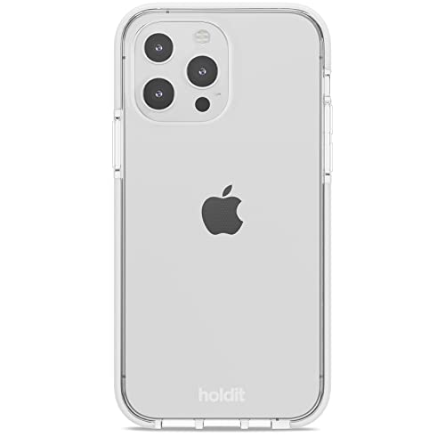 holdit Klar Hülle für iPhone 13 Pro (6,1") - Transparent Stoßfeste Handyhülle - Flexiblem und Durchsichtige Schutzhülle in Getönter Farbe - Clear TPU Case - Weiß