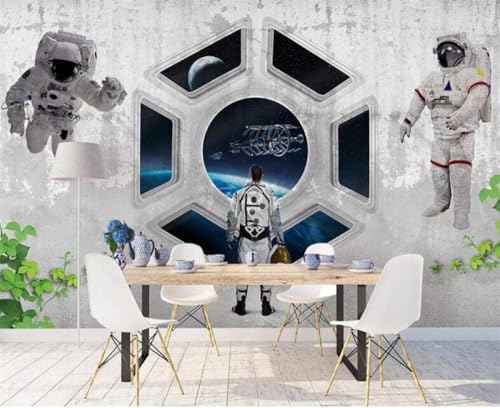 Astronauten Weltraum Universum 3D Tapete Poster Restaurant Schlafzimmer Wohnzimmer Sofa TV Dekorative Wand-400cm×280cm