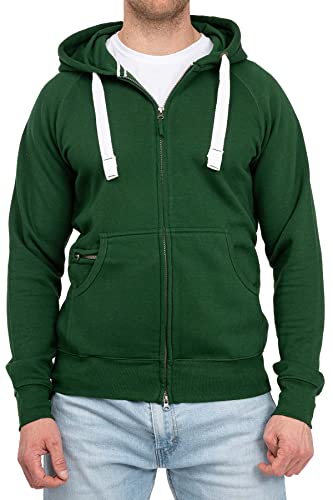 Happy Clothing Herren Kapuzenjacke mit Zip, Größe:XXL, Farbe:Grün